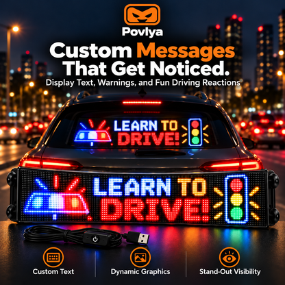 😈 Funny LED Car Window Display ✨ Let Your Car Do the Talking!