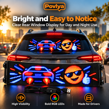 😈 Funny LED Car Window Display ✨ Let Your Car Do the Talking!