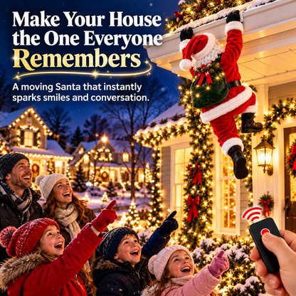 🎄 Climbing Santa Christmas Decoration – Watch Santa Try to Climb Your Roof! 🎅