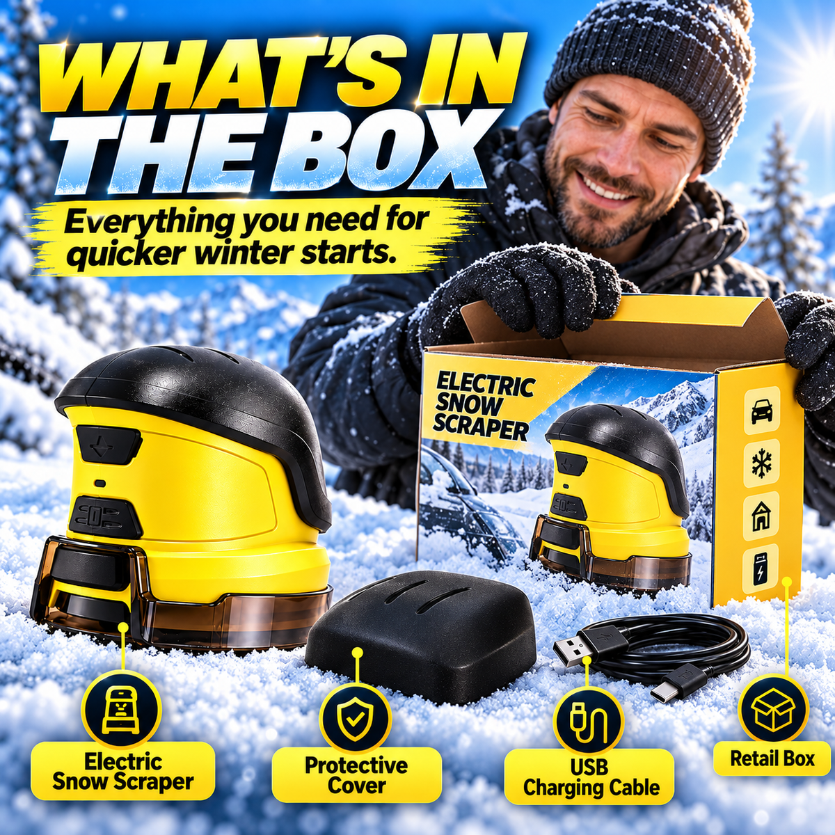 ❄️ Electric Ice Scraper – 1600 RPM Cordless Windshield De-Icer 🚗