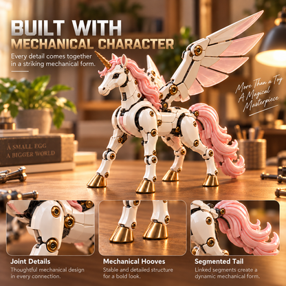🦄 2-in-1 Mechanical Transforming Unicorn Egg Toy with Articulated Wings & Horn 🥚