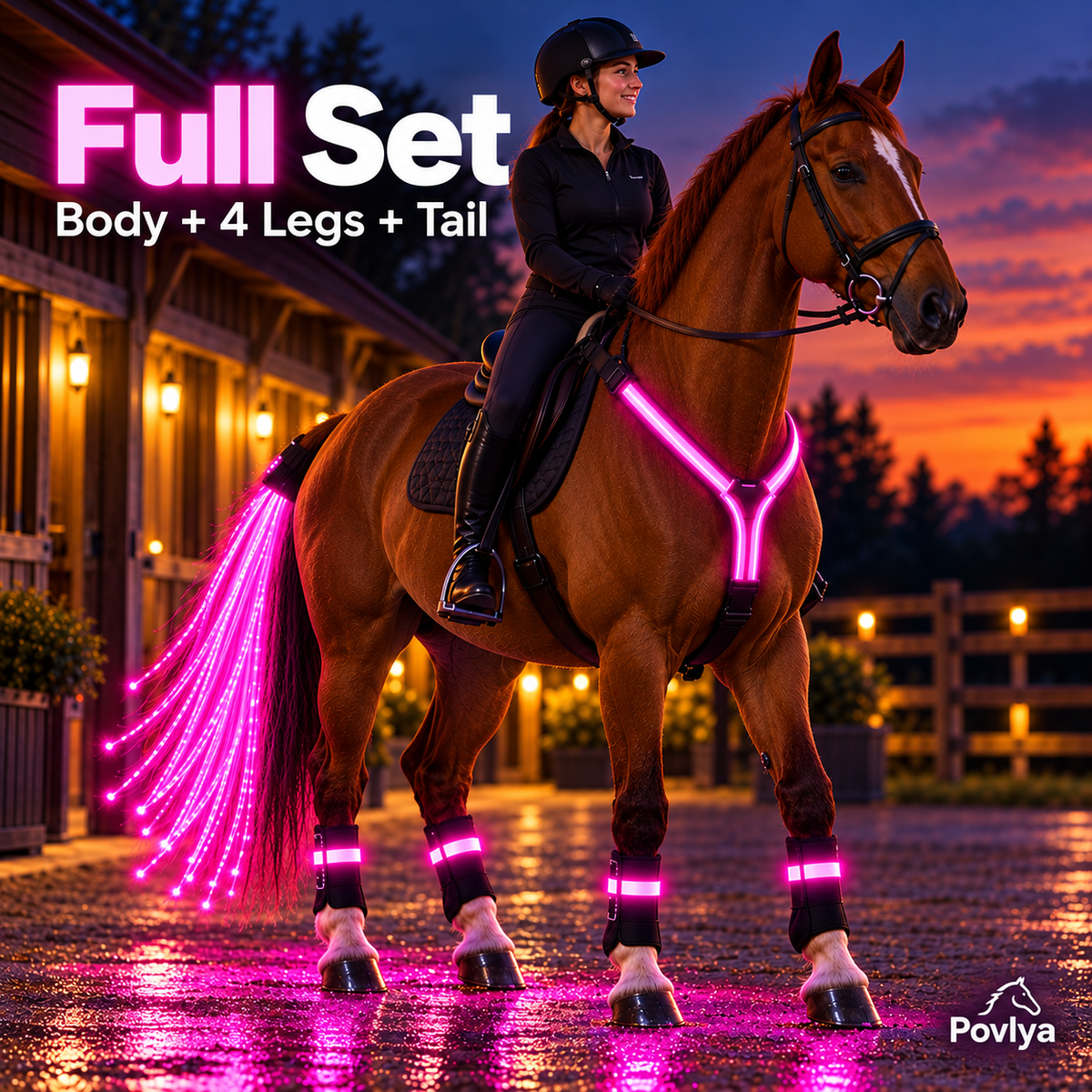 🐎 LED Horse Safety Light Set ✨ Stay Visible on Every Night Ride
