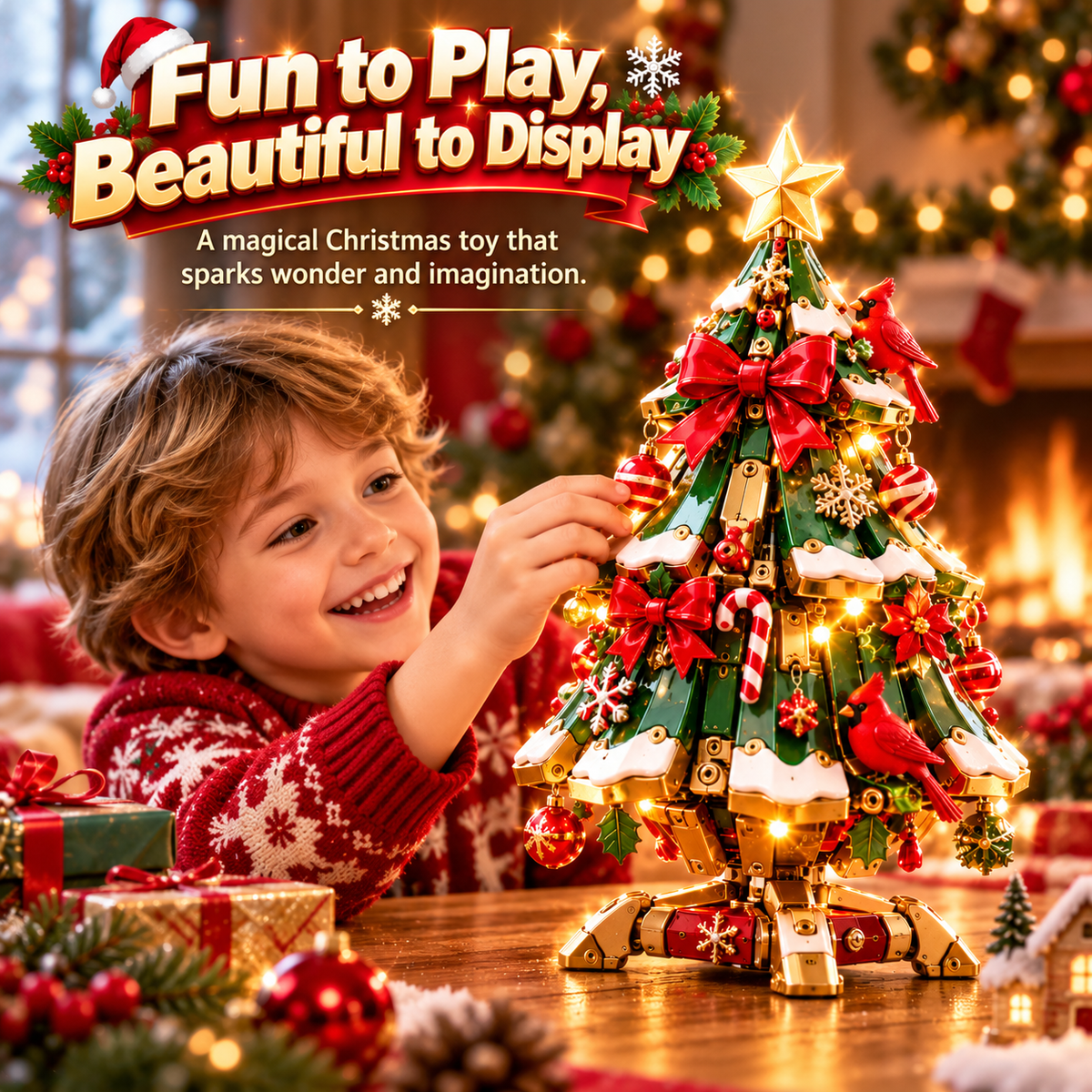 🎄 Egg-to-Christmas Tree™ Magical Transforming Toy – Cardinal Christmas Tree Holiday Gift 🎁