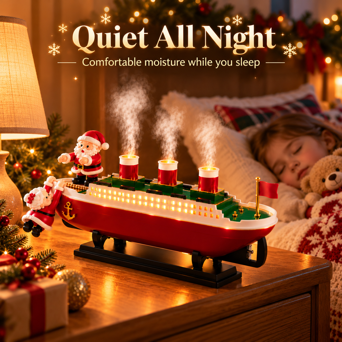 🎄 Christmas Magic Ship Humidifier ✨ A Little Ship Full of Christmas Wonder