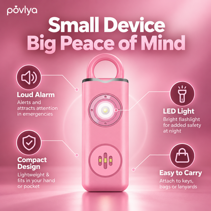 💕 Personal Safety Alarm Keychain ✨ Loud Siren & LED Light for Peace of Mind