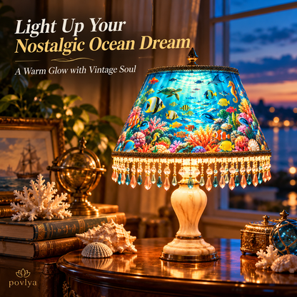🐠 Vintage Rotating Fish Lamp ✨ Hypnotic Fish Motion & Crystal Fringe
