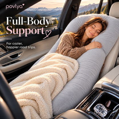 🚗 CozyDrive™ Full-Body Car Seat Pillow – Ultimate Travel Comfort 💗