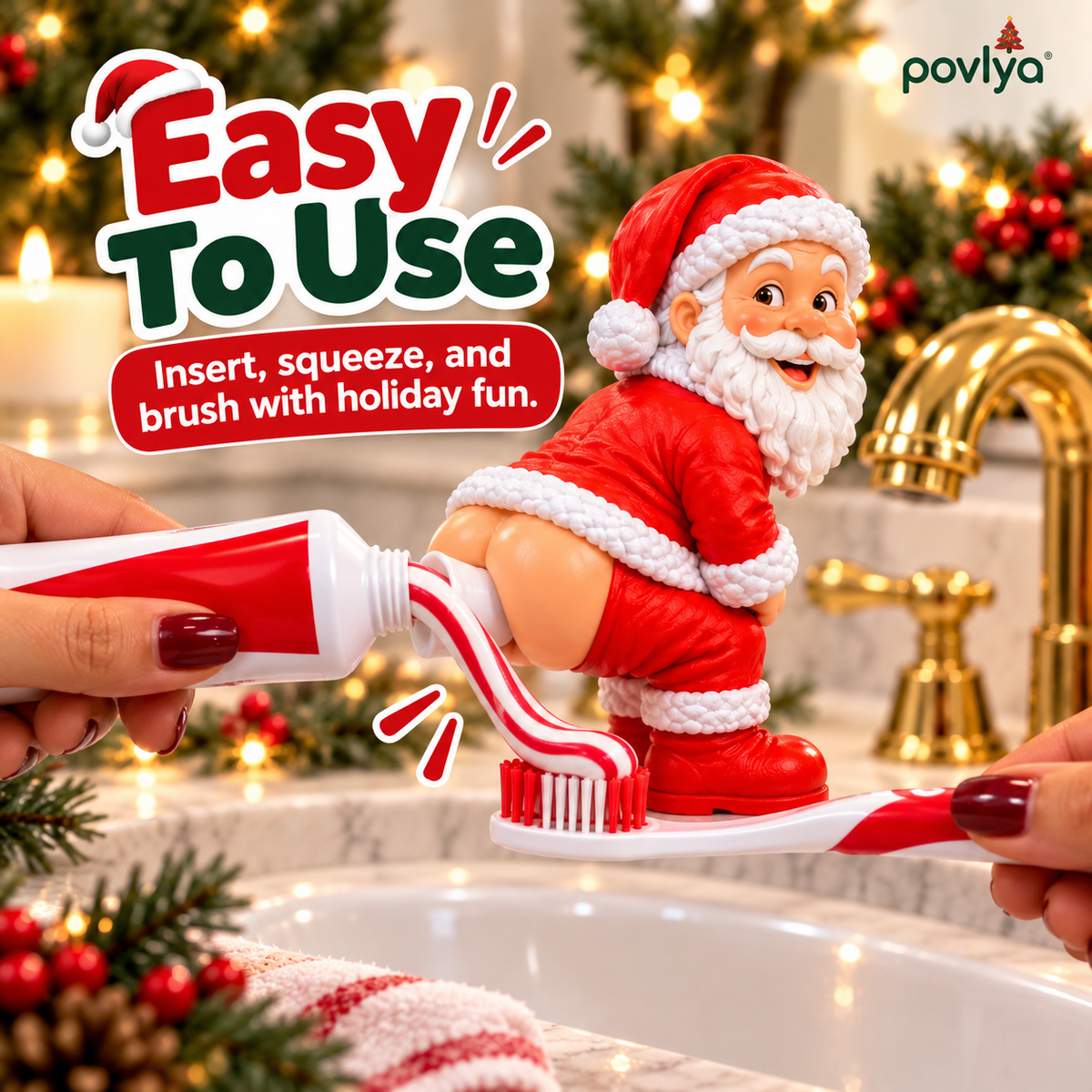 😂 Cheeky Santa Toothpaste Squeezer 🎄The Funniest Bathroom Surprise!