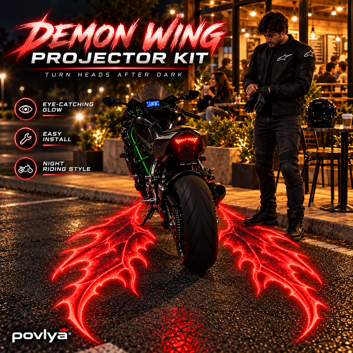 🔥 Demon Wing Motorcycle Projector Kit 😈 Unleash the Beast After Dark!