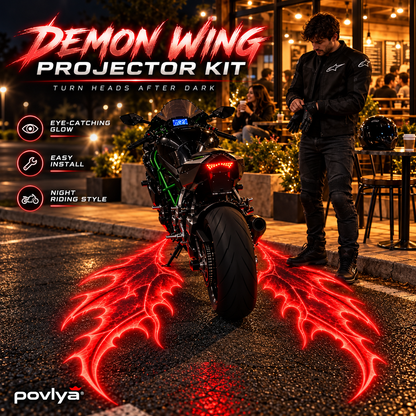 🔥 Demon Wing Motorcycle Projector Kit 😈 Unleash the Beast After Dark!