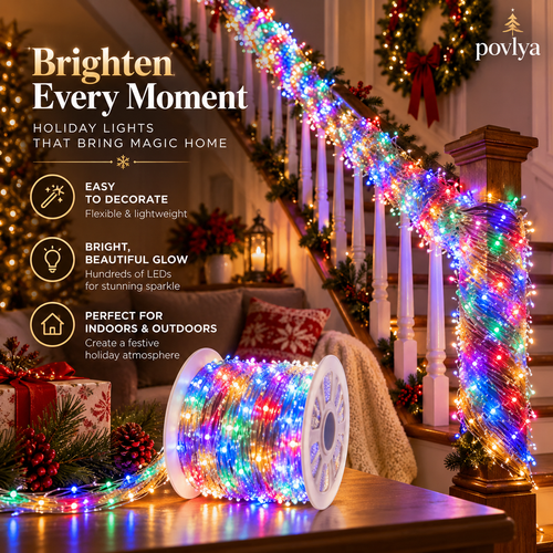 ✨ USB-Powered LED Cluster Christmas Lights 🎄 8 Modes, Remote Control & Multicolor or Warm White