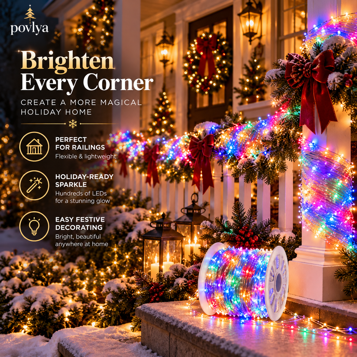 ✨ USB-Powered LED Cluster Christmas Lights 🎄 8 Modes, Remote Control & Multicolor or Warm White