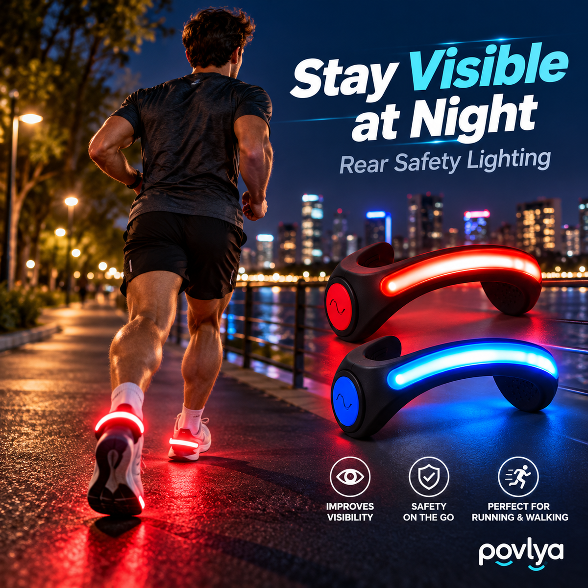 🏃 LED Shoe Heel Lights ✨ Stay Visible on Every Night Run