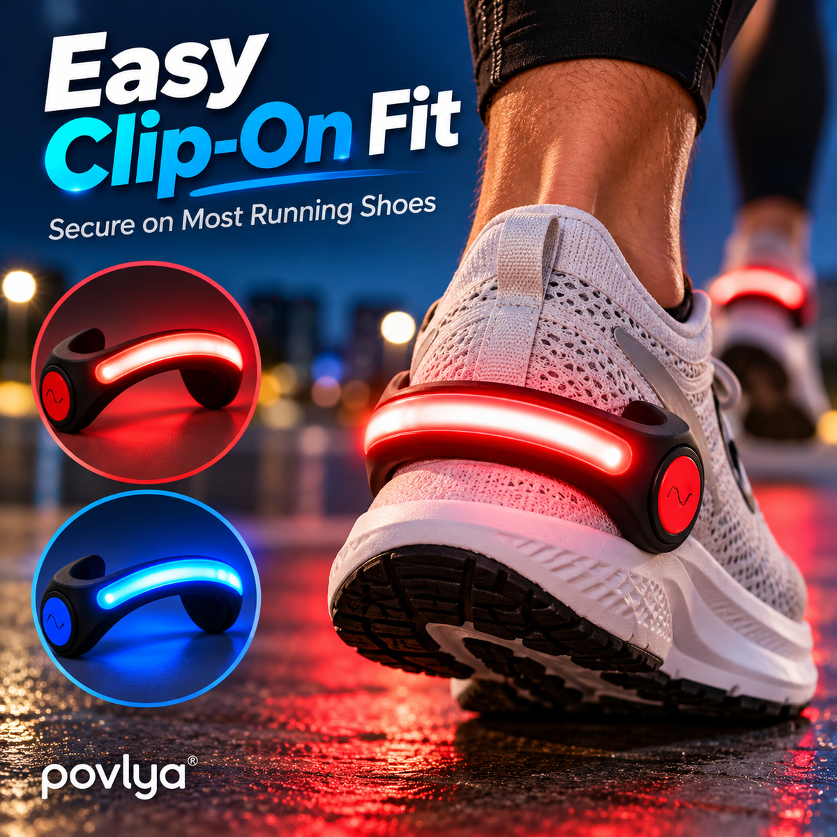 🏃 LED Shoe Heel Lights ✨ Stay Visible on Every Night Run