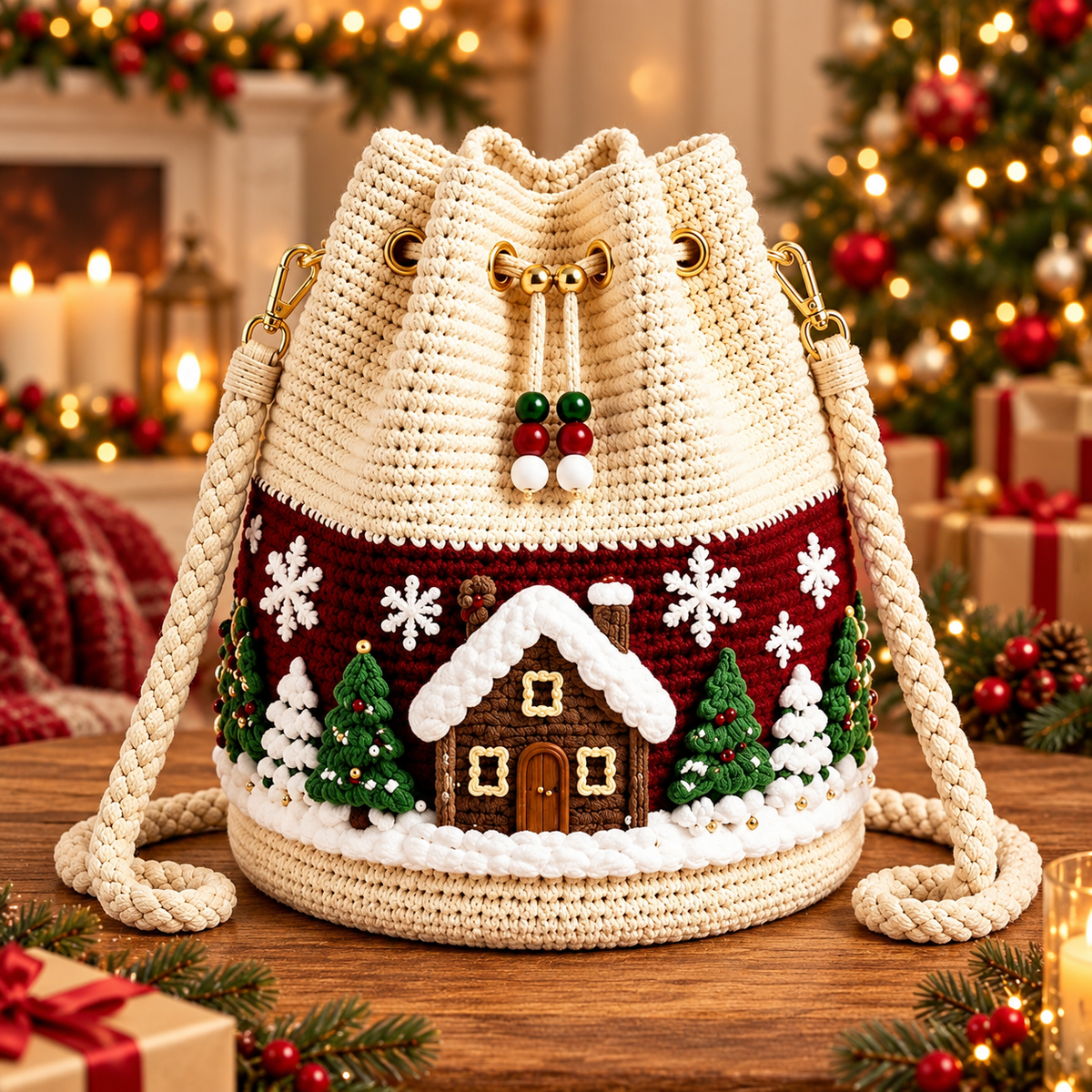 🎄 Handcrafted Holiday Love – Pure Crochet Christmas Bucket Bags! ❤️