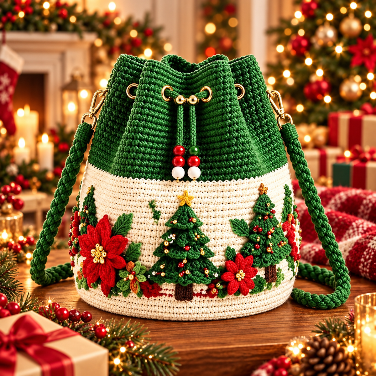 🎄 Handcrafted Holiday Love – Pure Crochet Christmas Bucket Bags! ❤️