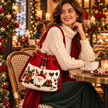 🎄 Handcrafted Holiday Love – Pure Crochet Christmas Bucket Bags! ❤️