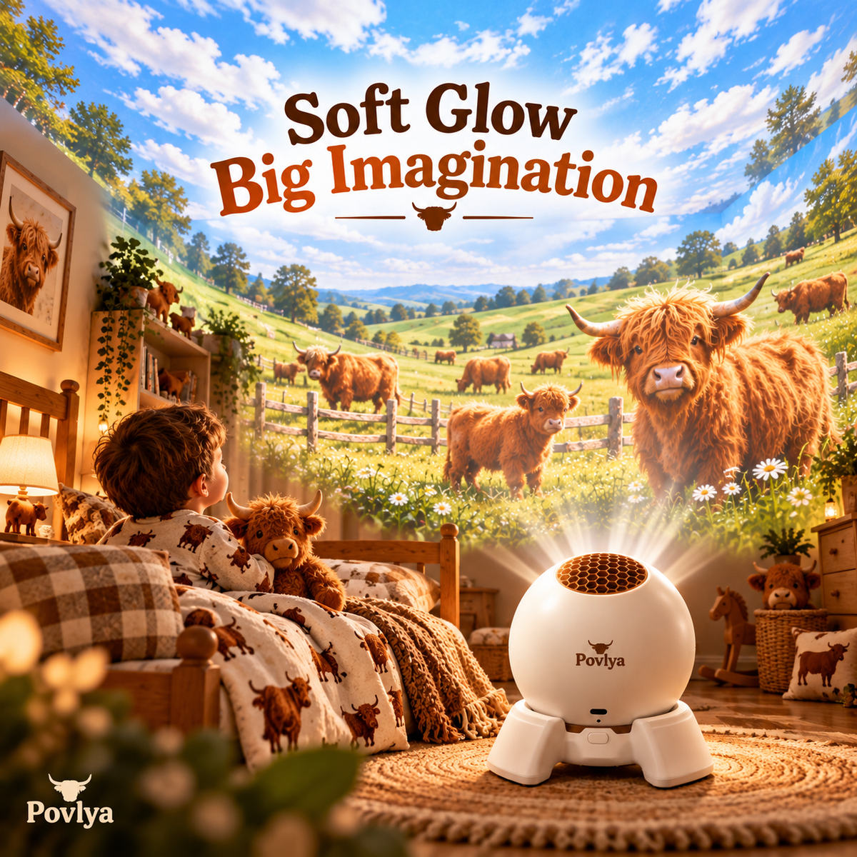 🐮 Highland Cow Farm Projector ✨ Bring Country Charm Into Your Home