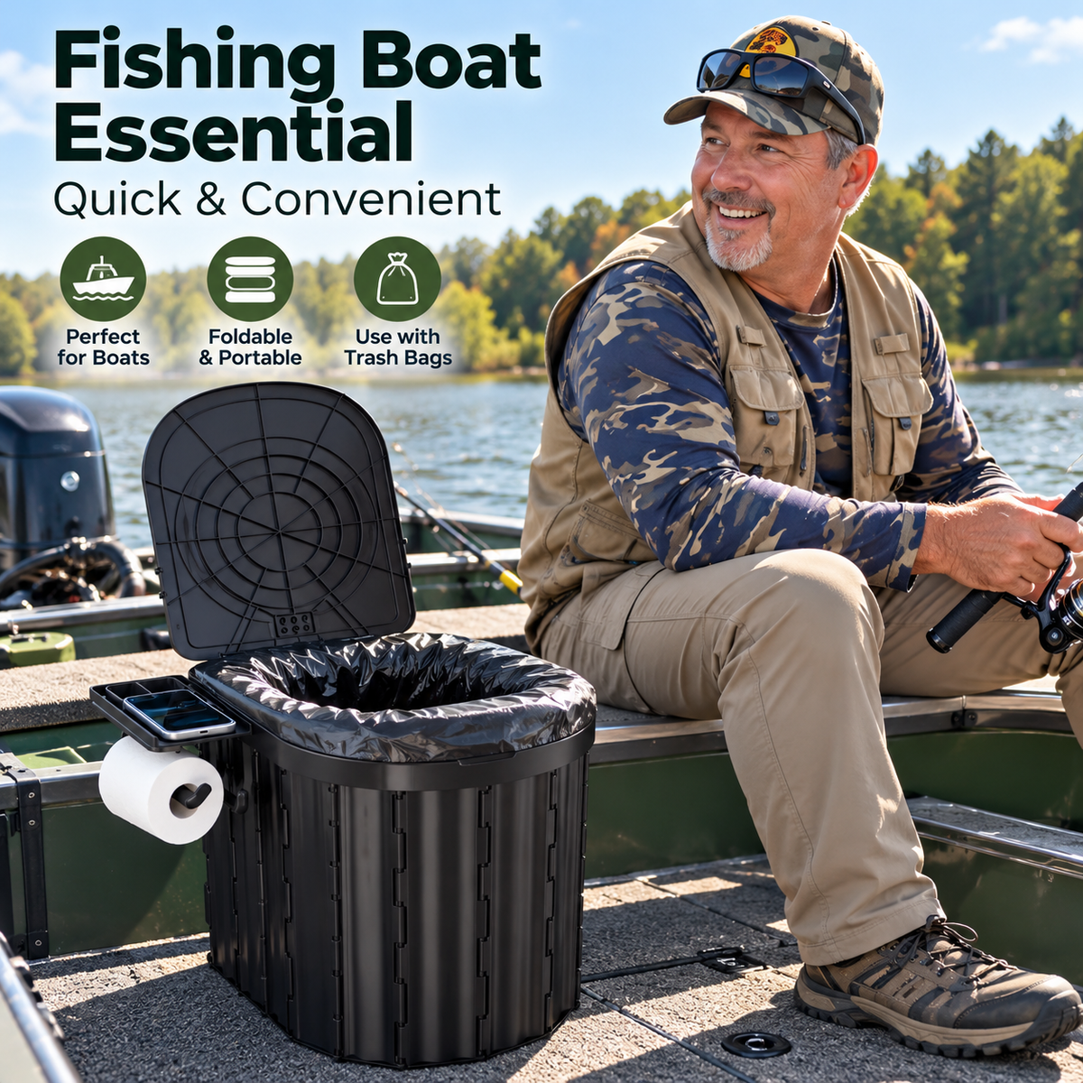 🏕️Portable Outdoor Folding Toilet 🚽 Perfect for Camping, Travel & Outdoors