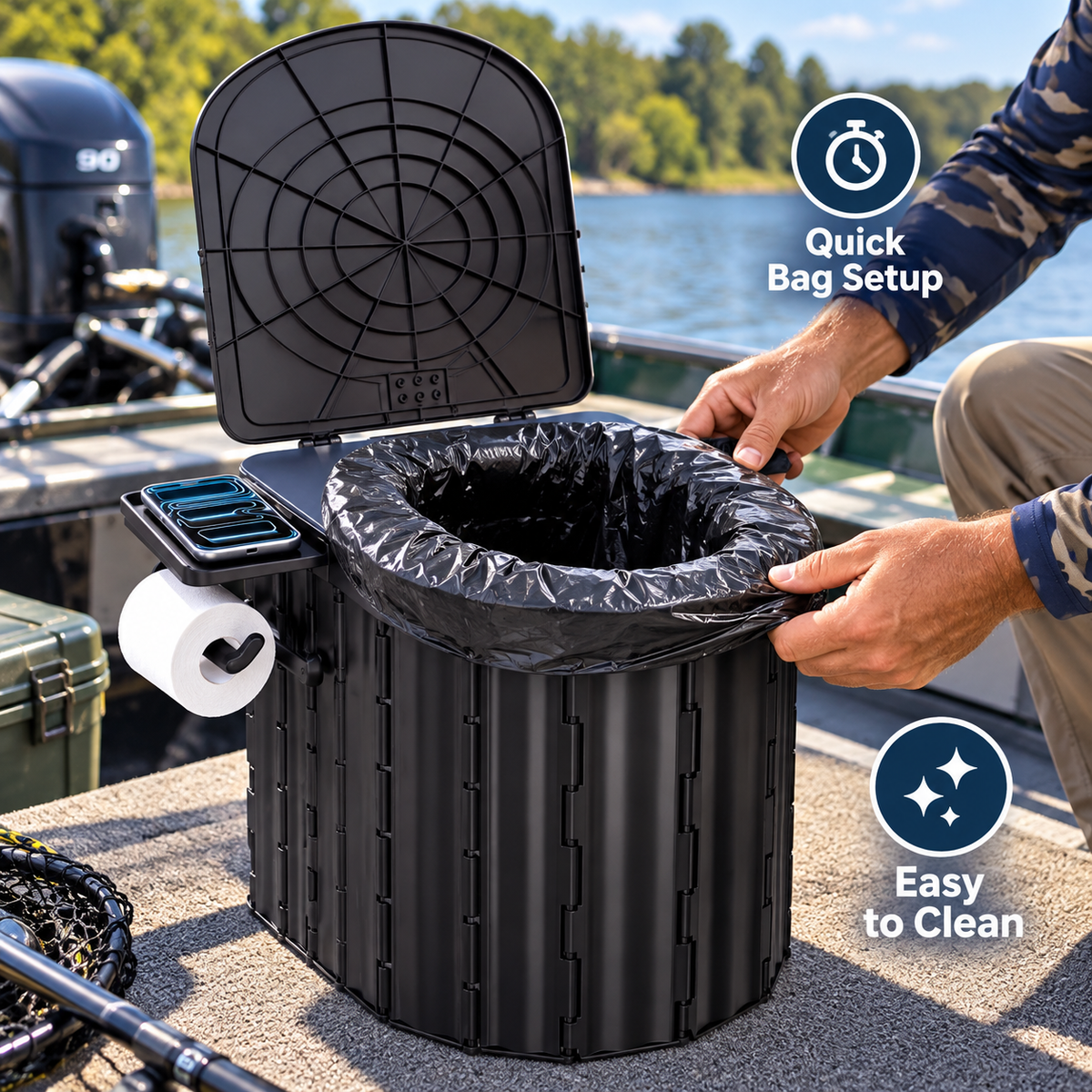 🏕️Portable Outdoor Folding Toilet 🚽 Perfect for Camping, Travel & Outdoors