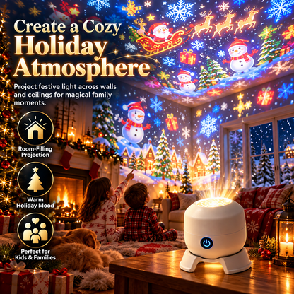 🎄 50% OFF – Christmas Rotating Projector Light with 8 Festive Scenes ✨
