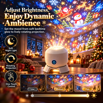 🎄 50% OFF – Christmas Rotating Projector Light with 8 Festive Scenes ✨