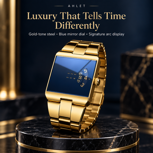 ⌚ Men’s Classic Gold Square Quartz Watch for Everyday Elegance