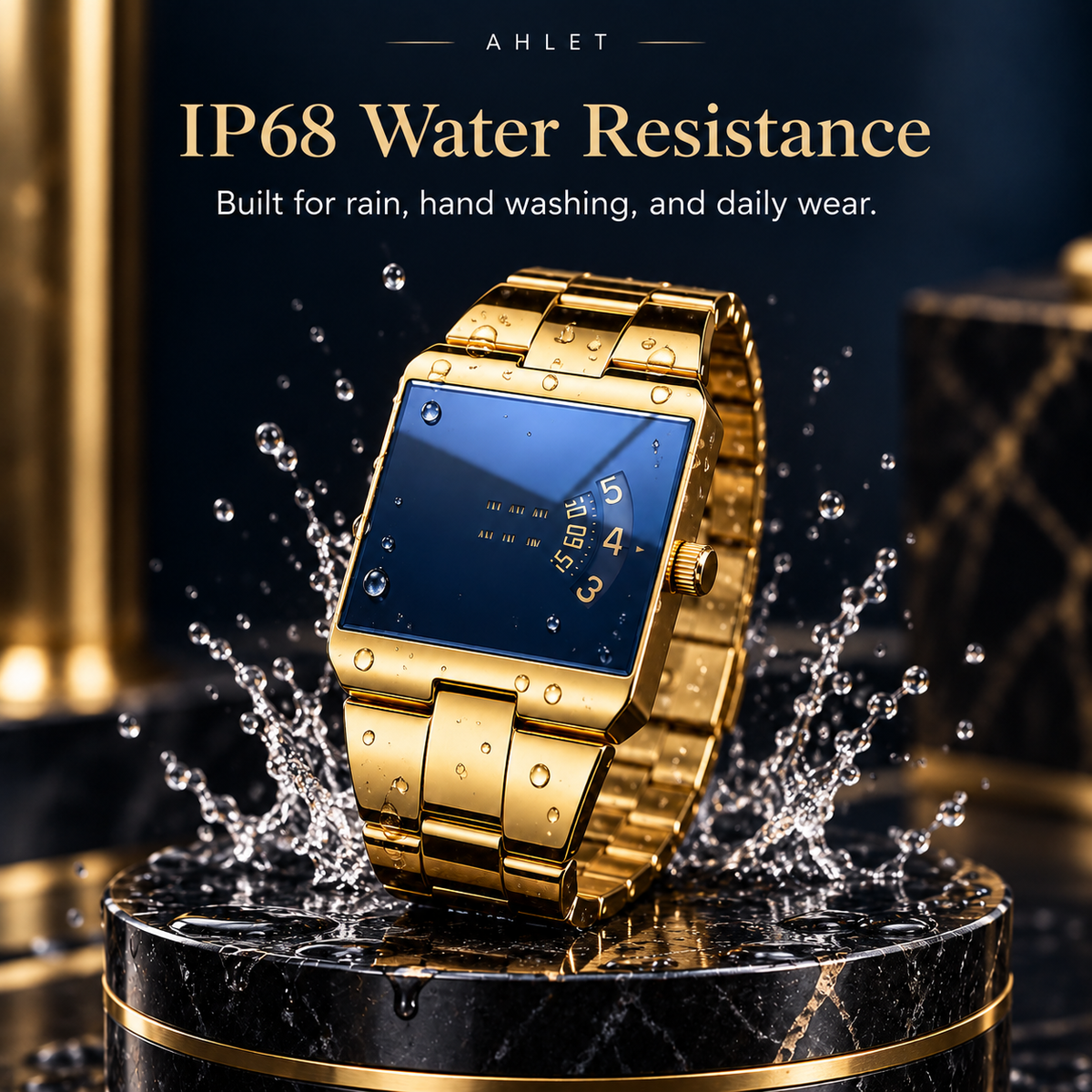 ⌚ Men’s Classic Gold Square Quartz Watch for Everyday Elegance