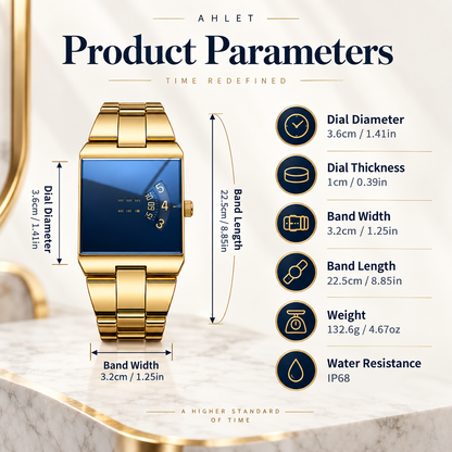 ⌚ Men’s Classic Gold Square Quartz Watch for Everyday Elegance