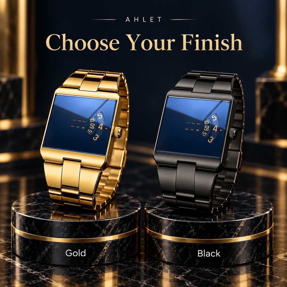 ⌚ Men’s Classic Gold Square Quartz Watch for Everyday Elegance