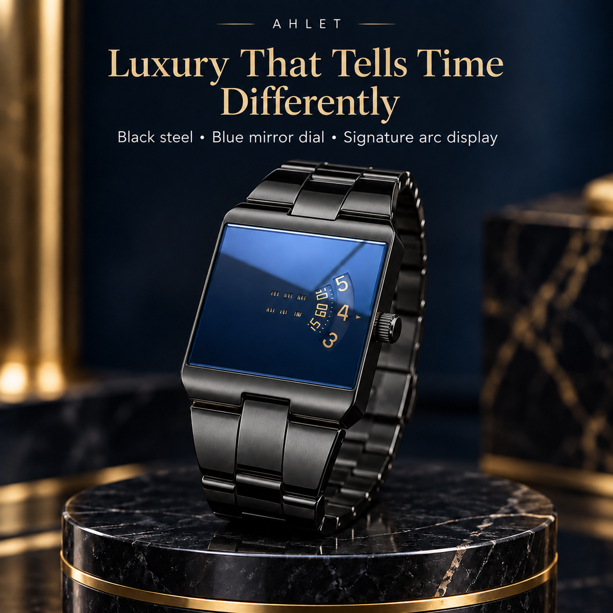 ⌚ Men’s Classic Gold Square Quartz Watch for Everyday Elegance