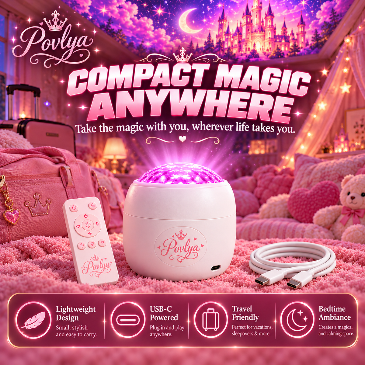🏰 Magical Princess Projector ✨ Turn Her Room Into a Fairytale