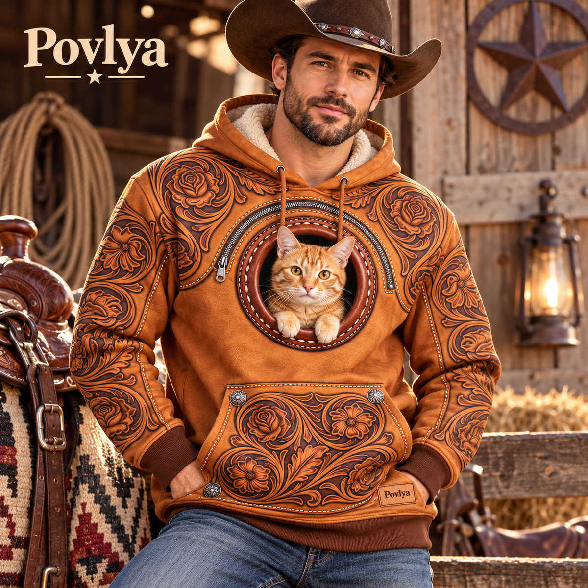 🤠 Western Cowboy Pet Carrier Jumpsuit – Keep Your Pet Close & Cozy