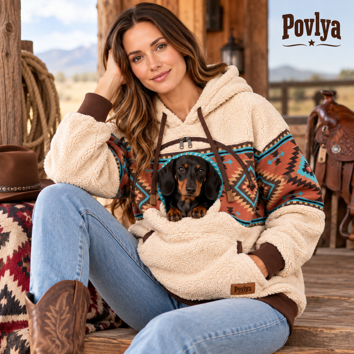 🤠 Western Cowboy Pet Carrier Jumpsuit – Keep Your Pet Close & Cozy