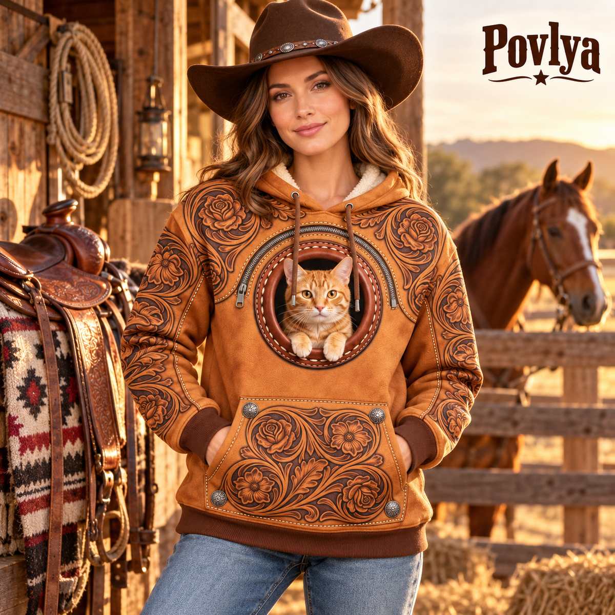 🤠 Western Cowboy Pet Carrier Jumpsuit – Keep Your Pet Close & Cozy
