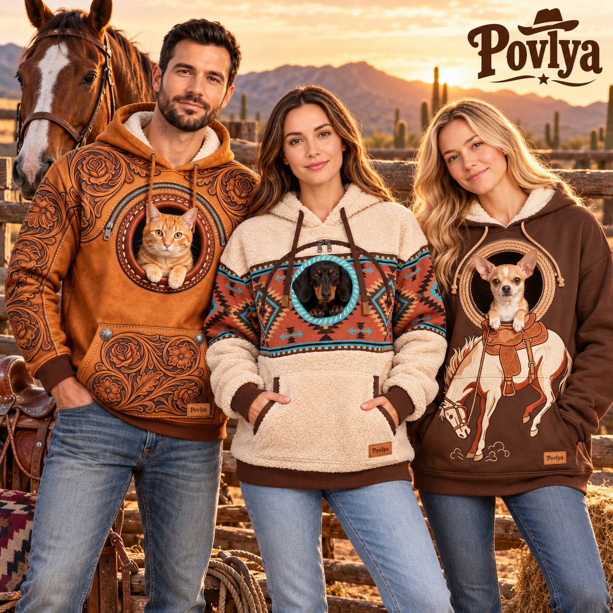 🤠 Western Cowboy Pet Carrier Jumpsuit – Keep Your Pet Close & Cozy