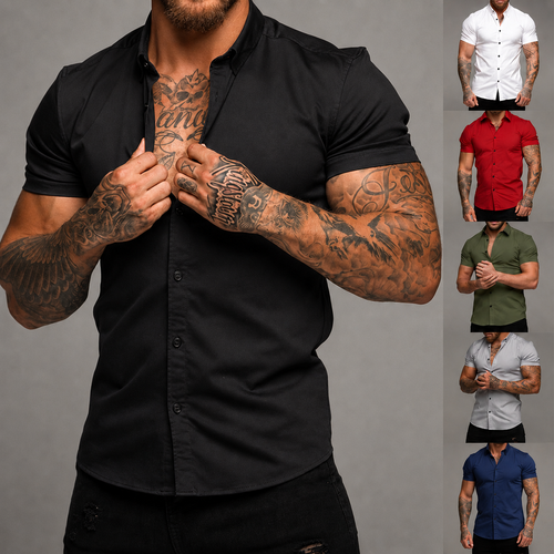 ✨ Men’s Wrinkle-Free Button Down Shirt – Smart Casual Style