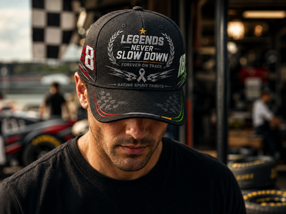 R.I.P. 8 & 18🕊️🙏💔Legends Never Slow Down Racing Spirit Tribute Cap 🏁