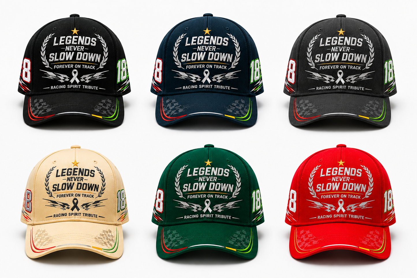 R.I.P. 8 & 18🕊️🙏💔Legends Never Slow Down Racing Spirit Tribute Cap 🏁