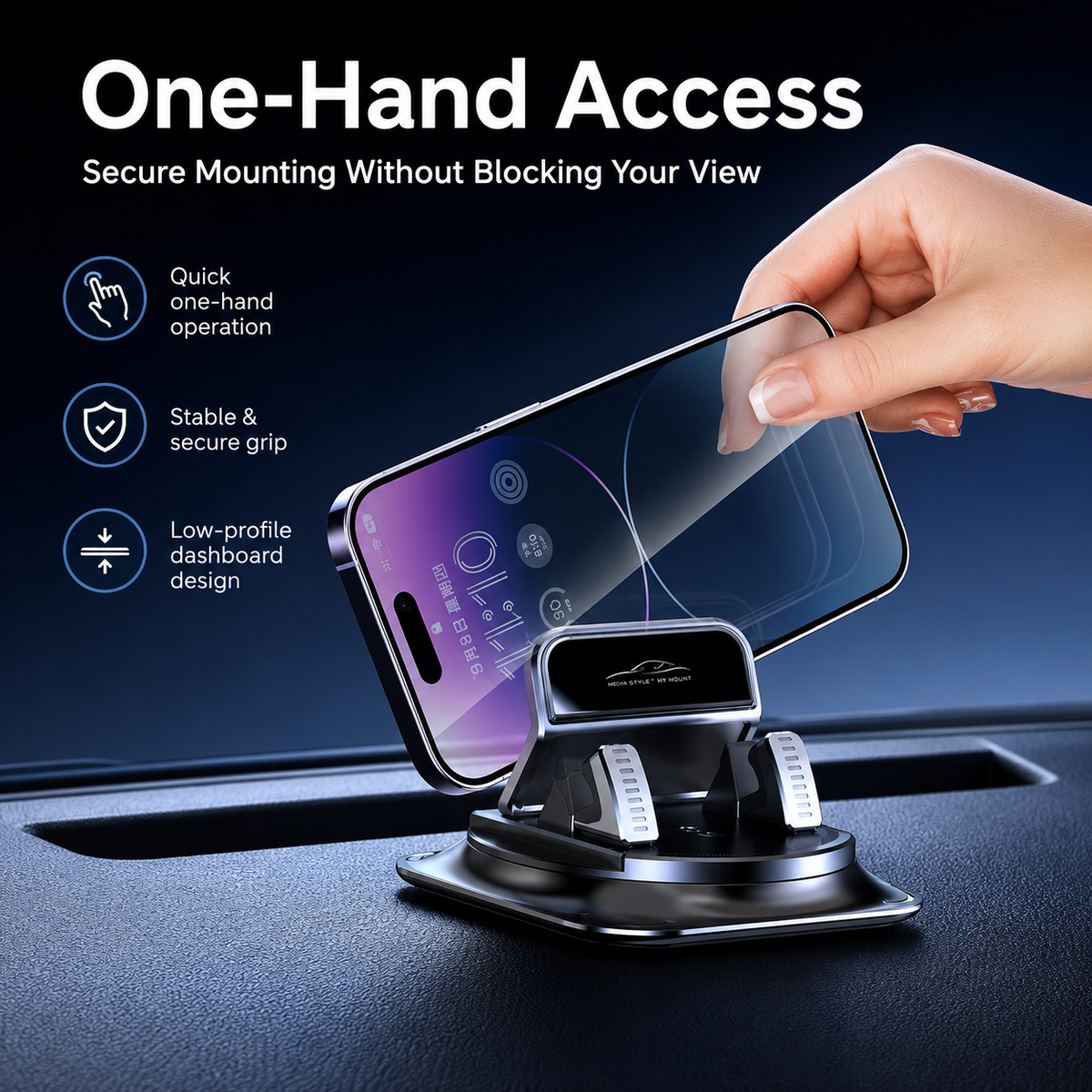 🔥LAST DAY 55% OFF 🔥 360° Stable Car Phone Mount for Dashboard & Windshield
