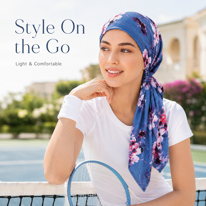 ✨ Women's Floral Print Pre-Tied Head Scarf Turban – Soft, Elastic, Versatile 🌸