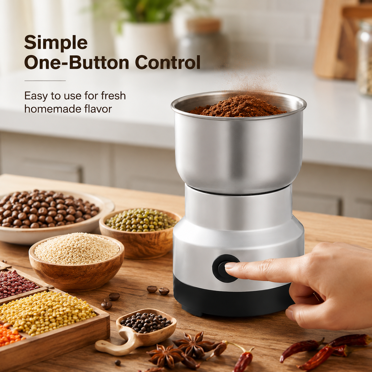 ⚡50% OFF TODAY☕ Stainless Steel Electric Grinder