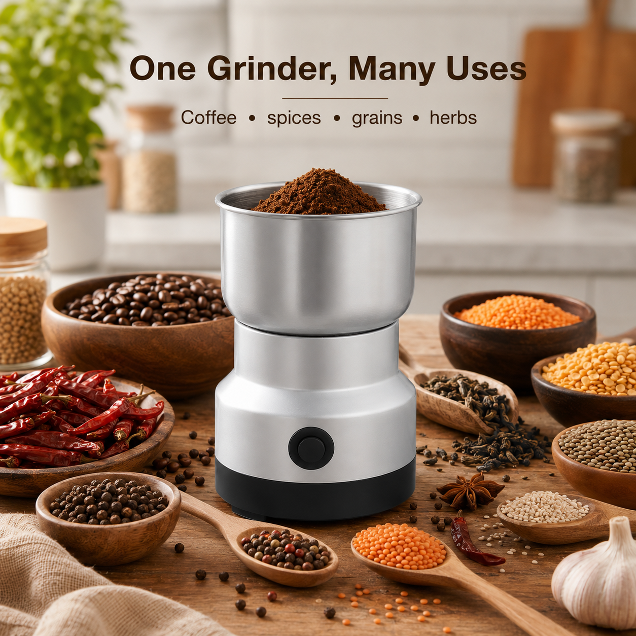 ⚡50% OFF TODAY☕ Stainless Steel Electric Grinder