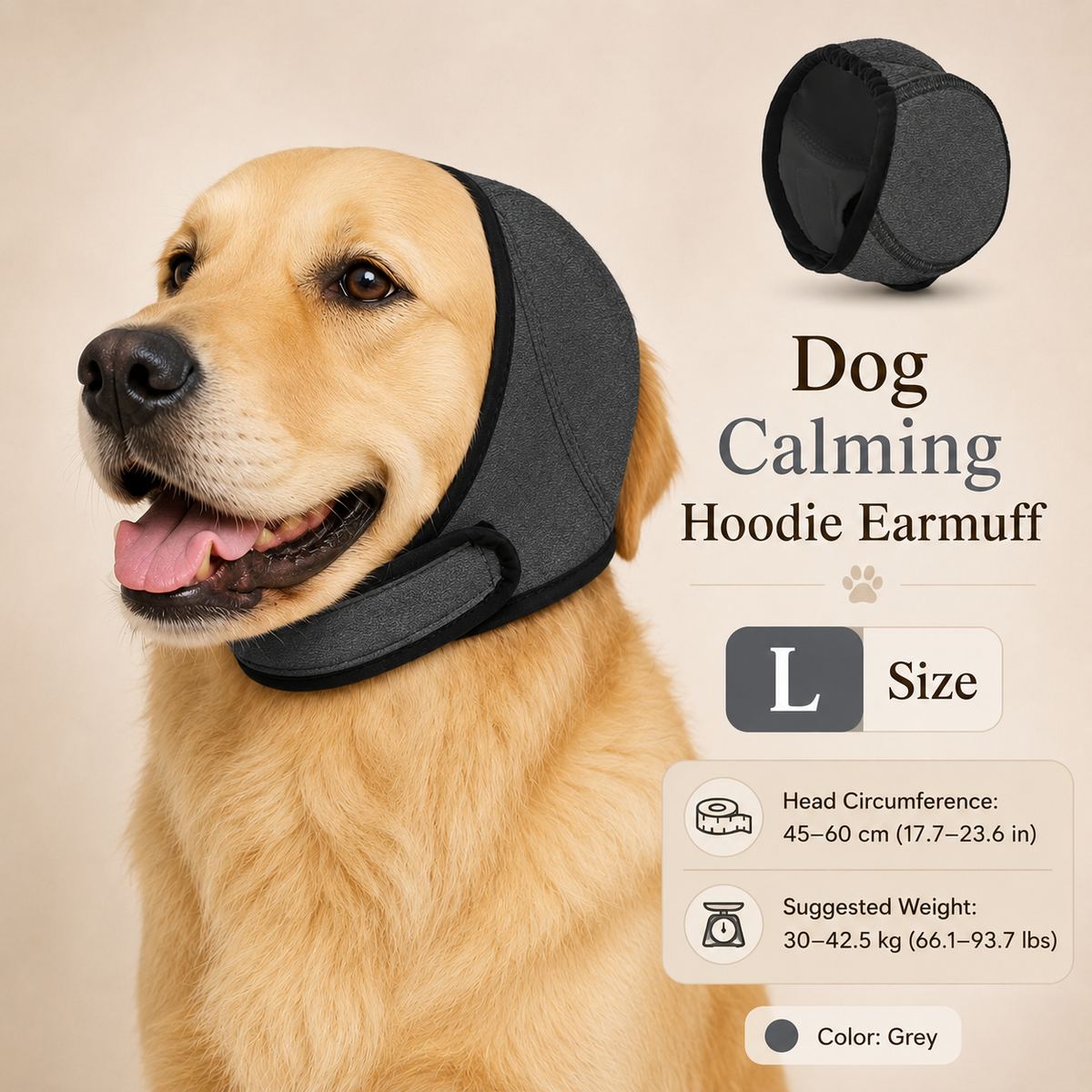 🐶 Dog Calming Hoodie & Waterproof Earmuff - Anxiety Relief Headwear 🎧