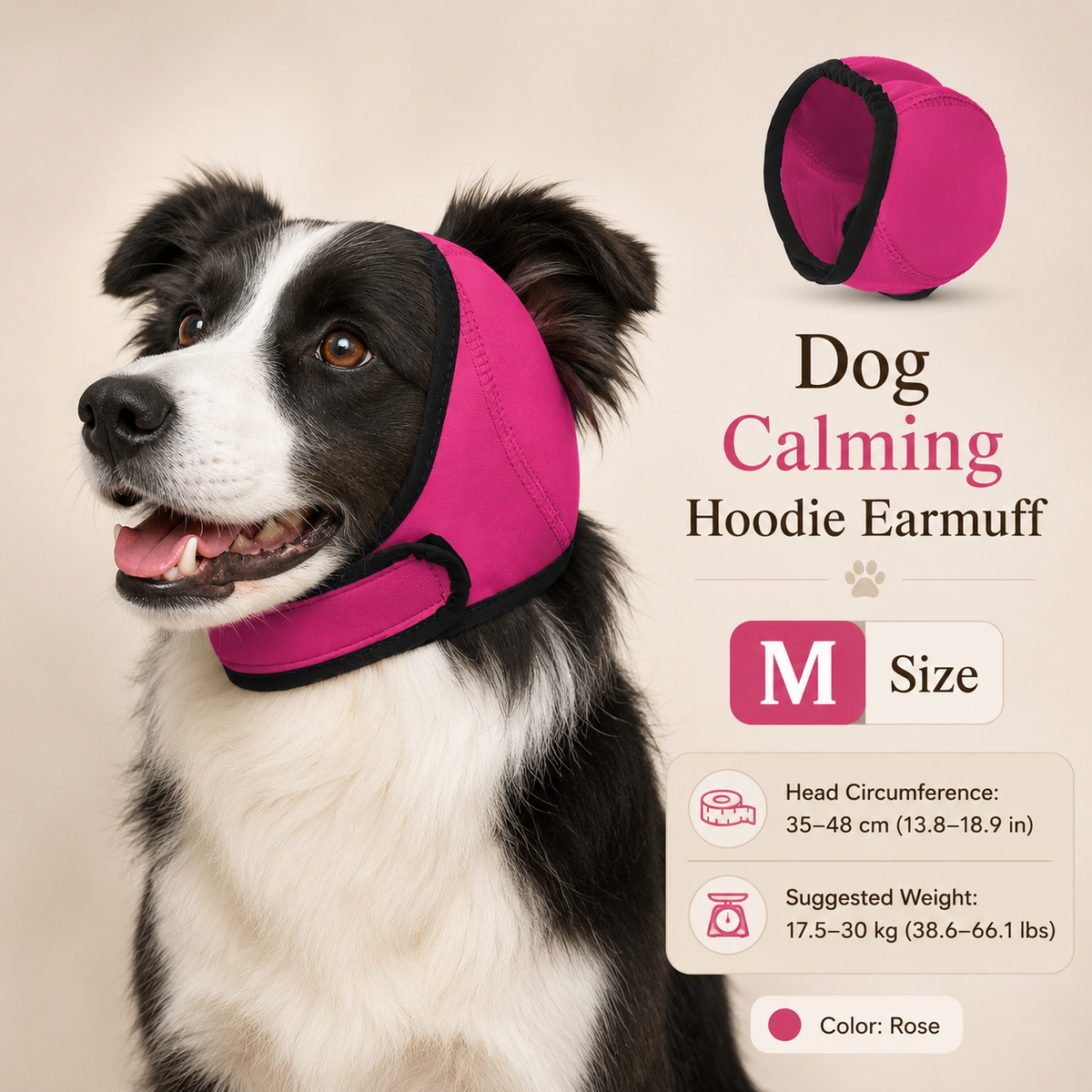 🐶 Dog Calming Hoodie & Waterproof Earmuff - Anxiety Relief Headwear 🎧