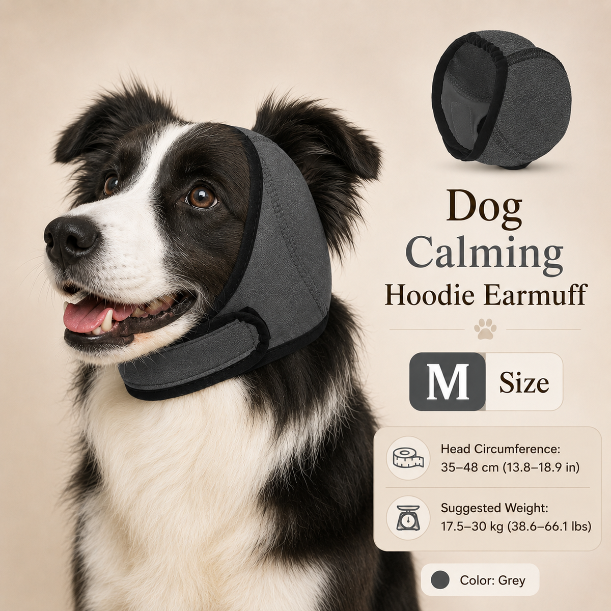 🐶 Dog Calming Hoodie & Waterproof Earmuff - Anxiety Relief Headwear 🎧
