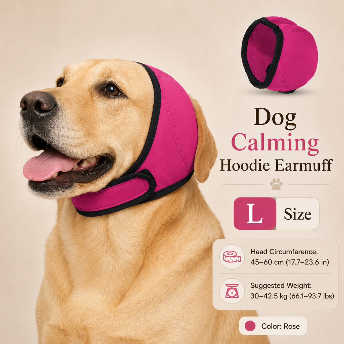 🐶 Dog Calming Hoodie & Waterproof Earmuff - Anxiety Relief Headwear 🎧