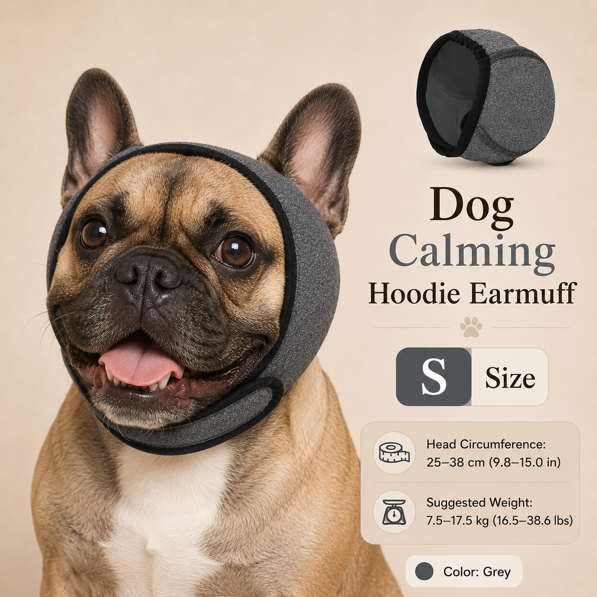 🐶 Dog Calming Hoodie & Waterproof Earmuff - Anxiety Relief Headwear 🎧