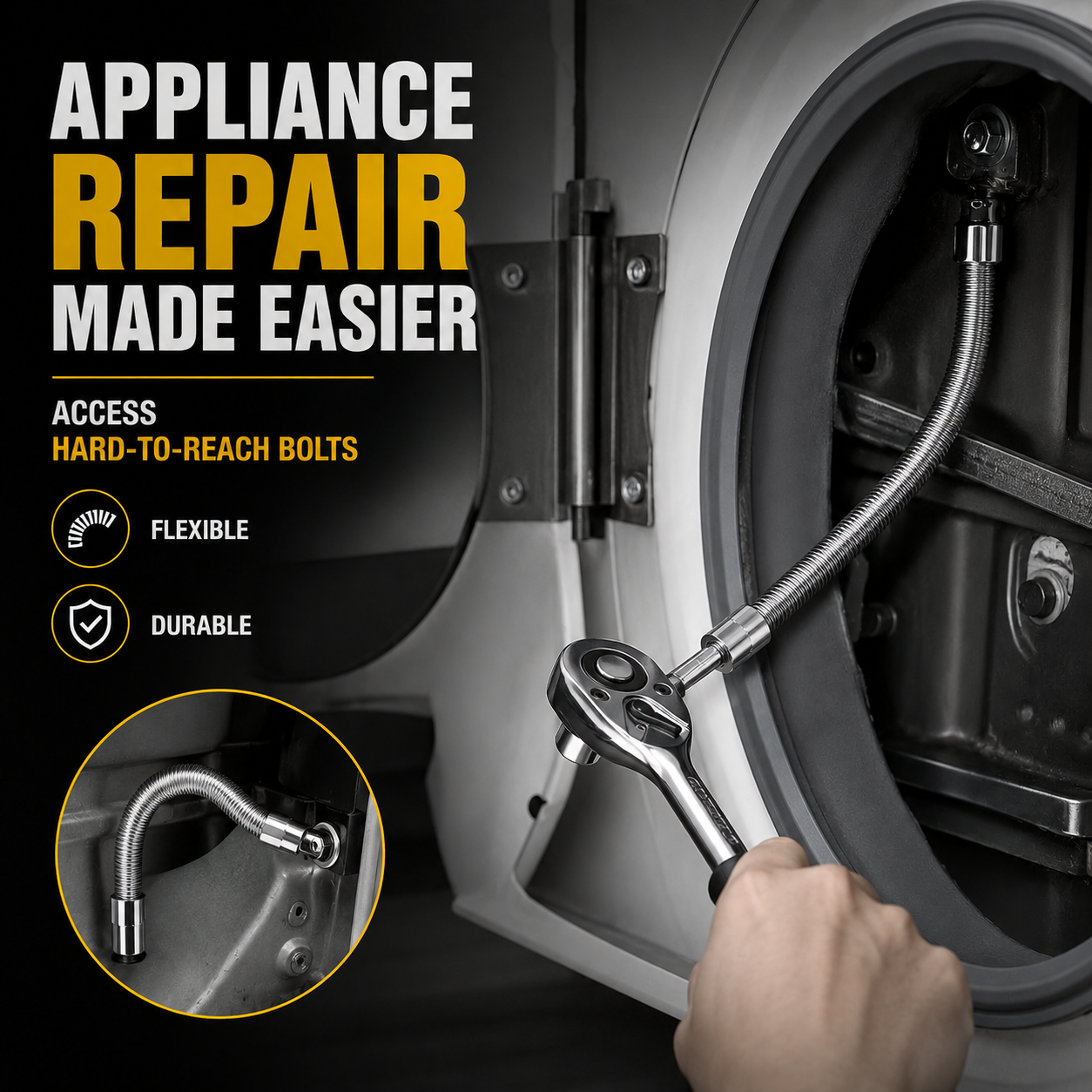 🚗50% OFF TODAY🔧 Flexible Shaft Socket Tool for Tight Spaces⚡Bends Twists & Reaches Anywhere