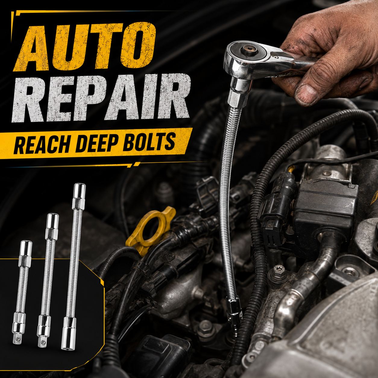 🚗50% OFF TODAY🔧 Flexible Shaft Socket Tool for Tight Spaces⚡Bends Twists & Reaches Anywhere